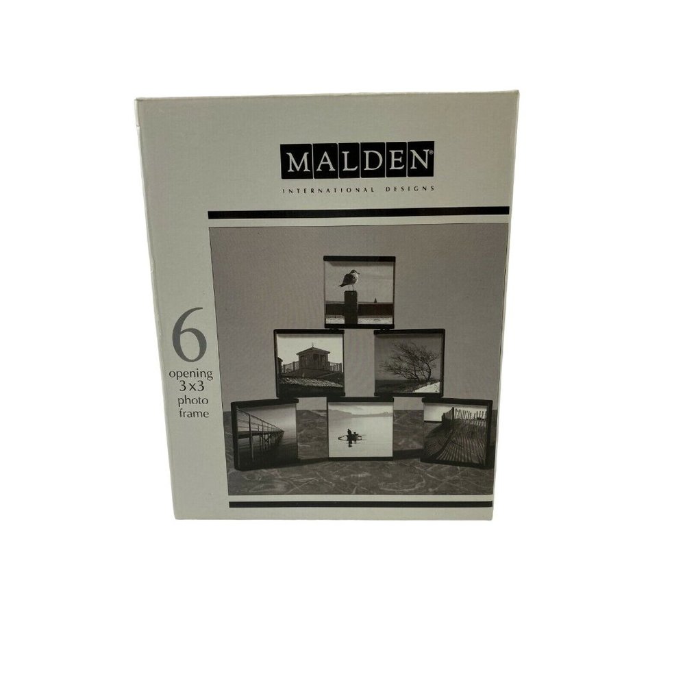 Malden Black 6 Opening Collage Frame, 3 x 3 Inch, NEW in box NIB